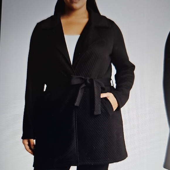 Steve Madden Jackets & Blazers - NWT Steve Madden Ottoman Knit Tie Waist Trench Coat Black XL